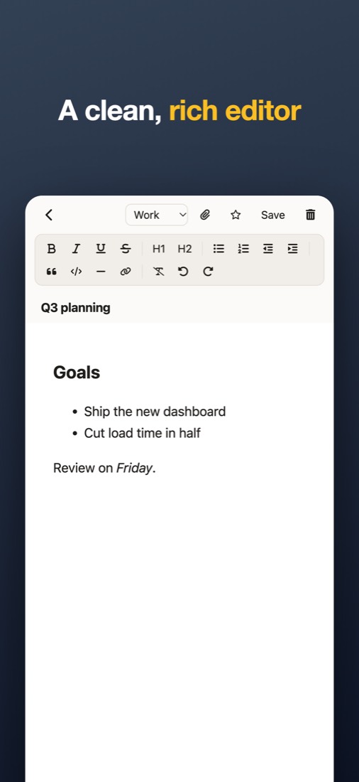 Rich text editor