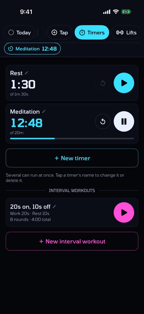 Countdowns and an interval workout